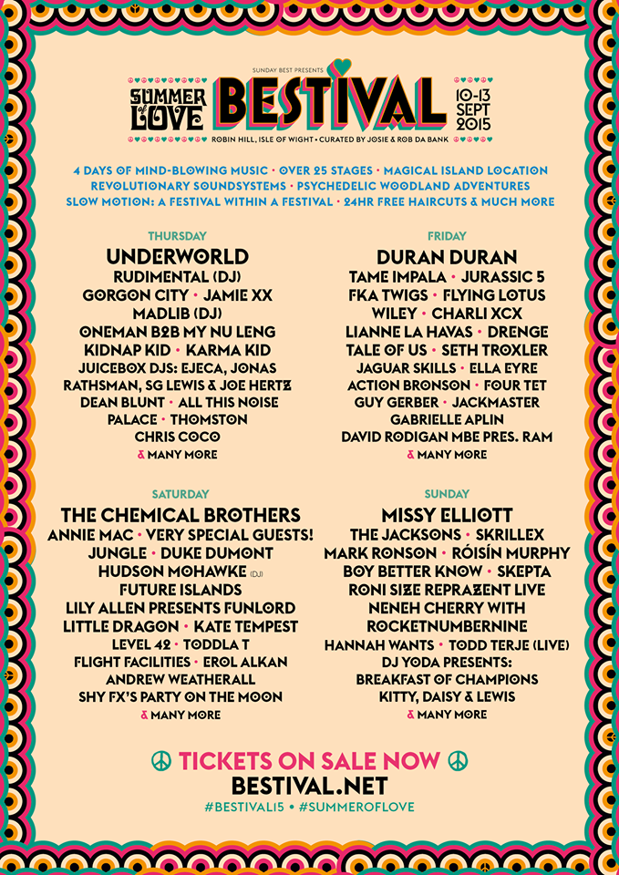 Bestival 2015 Isle of Wight duran duran the chemical brothers missy eliot